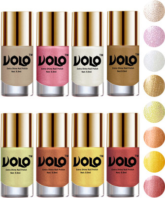 Volo High-Shine Long Lasting Non Toxic Professional Nail Polish Set of 8 Chrome Rust, Metallic Pink, Pearly White Chrome, Golden, Chrome Olive Green, Bronze Magnetic, Gold Chrome, Hot Lava(Pack of 8)
Volo High-Shine Long Lasting Non Toxic Professional Nail Polish Set of 8 Chrome Rust, Metallic Pink, Pearly White Chrome, Golden, Chrome Olive Green, Bronze Magnetic, Gold Chrome, Hot Lava(Pack of 8)