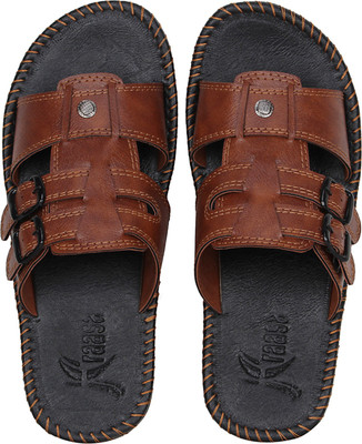 Kraasa Men Black::Tan Sandals