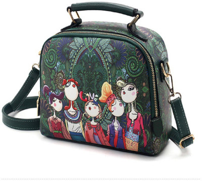 VISMIINTREND Girls Casual Green PU Sling Bag