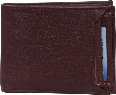 just leather Men Brown Fabric Wallet(5 Card Slots)