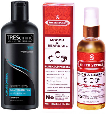 TRESemme 190 ML CLIMATE CONTROL SHAMPOO with SHEER SECRET COLD PRESSED MOOCH AND BEARD OIL 100ML(Set of 2)
TRESemme 190 ML CLIMATE CONTROL SHAMPOO with SHEER SECRET COLD PRESSED MOOCH AND BEARD OIL 100ML(Set of 2)