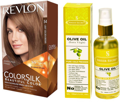 Revlon LIGHT GOLDEN BROWN 54 with SHEER SECRET COLD PRESSED OLIVE OIL 100ML(Set of 2)
Revlon LIGHT GOLDEN BROWN 54 with SHEER SECRET COLD PRESSED OLIVE OIL 100ML(Set of 2)