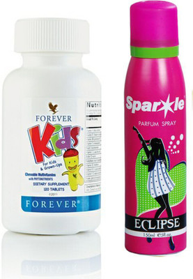 Forever Kids Chewable Multivitamins 120 tablets (354) With one sparkle perfume spray 150 ml(Set of 2)
Forever Kids Chewable Multivitamins 120 tablets (354) With one sparkle perfume spray 150 ml(Set of 2)
