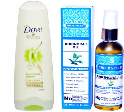 Dove 180 ML ENVIRONMENTAL DEFENCE CONDITIONER with SHEER SECRET COLD PRESSED BHRINGRAJ OIL 100ML(Set of 2)
Dove 180 ML ENVIRONMENTAL DEFENCE CONDITIONER with SHEER SECRET COLD PRESSED BHRINGRAJ OIL 100ML(Set of 2)