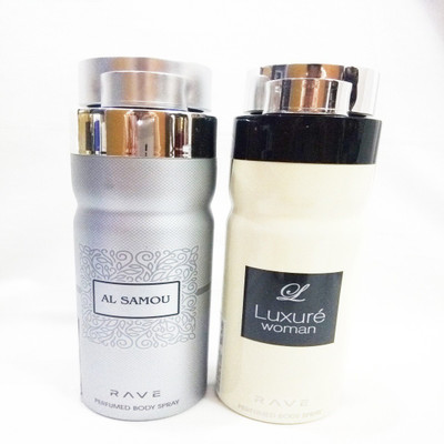 RAVE AL SAMOU AND LUXURE WOMAN Perfume Body Spray - For Men & Women(400 ml, Pack of 2)
RAVE AL SAMOU AND LUXURE WOMAN Perfume Body Spray - For Men & Women(400 ml, Pack of 2)