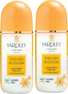 Yardley London English Blossom Anti Perspirant (Pack of 2) Deodorant Roll-on - For Women(50 ml, Pack of 2)
Yardley London English Blossom Anti Perspirant (Pack of 2) Deodorant Roll-on - For Women(50 ml, Pack of 2)