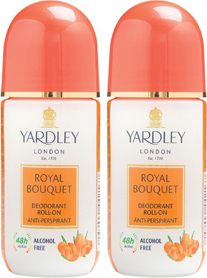 Yardley London Royal Bouquet Anti Perspirant (Pack of 2) Deodorant Roll-on - For Women(50 ml, Pack of 2)
Yardley London Royal Bouquet Anti Perspirant (Pack of 2) Deodorant Roll-on - For Women(50 ml, Pack of 2)