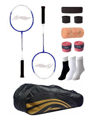 Li-Ning Combo of XP-707 Badminton Racquet (2 Pcs.), Kit Bag, Grip & 4 Other items Badminton Kit
Li-Ning Combo of XP-707 Badminton Racquet (2 Pcs.), Kit Bag, Grip & 4 Other items Badminton Kit