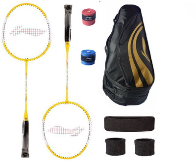 Li-Ning Combo of XP-710 Badminton Racquet (2 Pcs.), Kit Bag, Grips & 2 Other Items Badminton Kit
