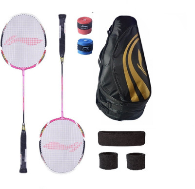 Li-Ning Combo of XP-70 Badminton Racquet (2 Pcs.), Kit Bag, Grips & 2 Other Items Badminton Kit