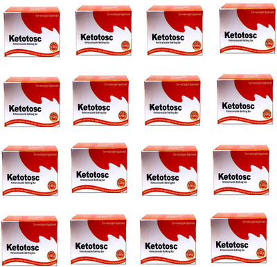 Ketotosc Ketoconazole Soap,1200g Bathing Bar Pack of 16(1200 g)