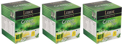 Lemor Premium - Pack of 3 (Each Pack Contains 10 Tea Bags) Green Tea Bags Box(80 g)
Lemor Premium - Pack of 3 (Each Pack Contains 10 Tea Bags) Green Tea Bags Box(80 g)