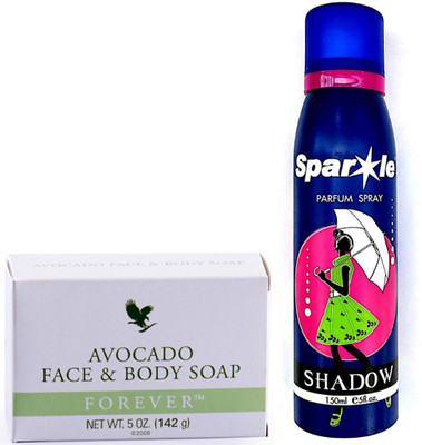Forever Avocado Face & Body Soap 150 g With one sparkle perfume spray 150 ml(Set of 2)