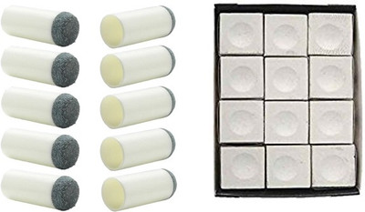 KBA COMBO OF TRIANGLE WHITE CHALK 12 PCS & SLIP ON TIP 9MM (10 PCS) KBAC123 Pool Cue Stick(Microfibre)
KBA COMBO OF TRIANGLE WHITE CHALK 12 PCS & SLIP ON TIP 9MM (10 PCS) KBAC123 Pool Cue Stick(Microfibre)
