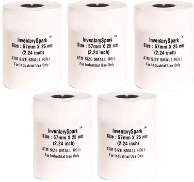 InventorySpark ATM Slip Size Set of 5-57mmX25mtr Unruled 57MMX25Mtr Size Thermal Paper(Set of 5, White)
InventorySpark ATM Slip Size Set of 5-57mmX25mtr Unruled 57MMX25Mtr Size Thermal Paper(Set of 5, White)