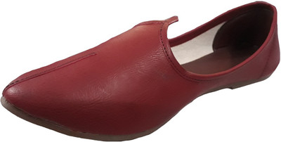 Port Pure Leather Punjabi Jutis For Men(Maroon, Brown