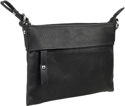 Metro Women Casual Black Rexine Sling Bag