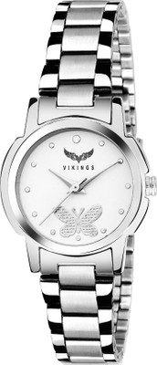 VIKINGS GIRLS V-WHT-CHN STEEL BELT Watch - For Girls
