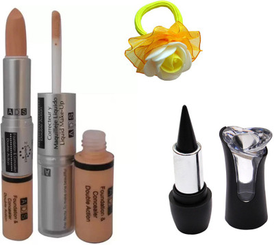 ADS Foundation & Concealer Double Action, Kajal and Band(Set of 3)