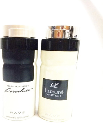 RAVE LASSOLUTO AND LUXURE WOMAN Perfume Body Spray - For Men & Women(400 ml, Pack of 2)
RAVE LASSOLUTO AND LUXURE WOMAN Perfume Body Spray - For Men & Women(400 ml, Pack of 2)