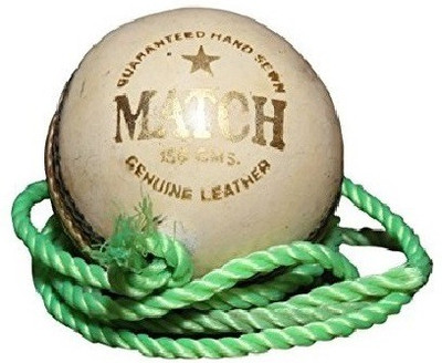 Tima Unisex White Leather Practice Hanging Cricket Ball Cricket Training Ball(Pack of 1, White)