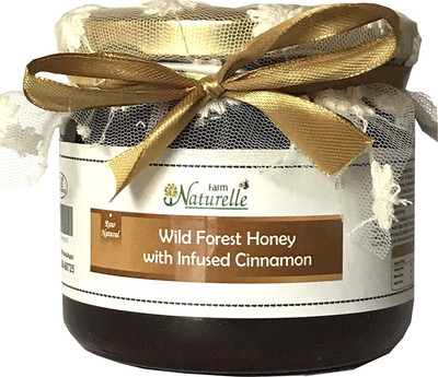 Farm Naturelle Cinnamon Infused Natural Wild Forest Honey-400 Grams (400 g)