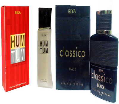 Riya CLASSICO BLACK PERFUME BODY SPRAY 150 ML +HUM TUM PERFUME BODY SPRAY 150 ML Eau de Parfum - 150 ml(For Men & Women)
Riya CLASSICO BLACK PERFUME BODY SPRAY 150 ML +HUM TUM PERFUME BODY SPRAY 150 ML Eau de Parfum - 150 ml(For Men & Women)
