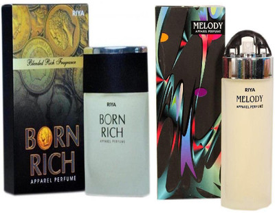 Riya MELODY PERFUME BODY SPRAY 150 ML +BORN RICH PERFUME BODY SPRAY 150 ML Eau de Parfum - 150 ml(For Men & Women)
Riya MELODY PERFUME BODY SPRAY 150 ML +BORN RICH PERFUME BODY SPRAY 150 ML Eau de Parfum - 150 ml(For Men & Women)