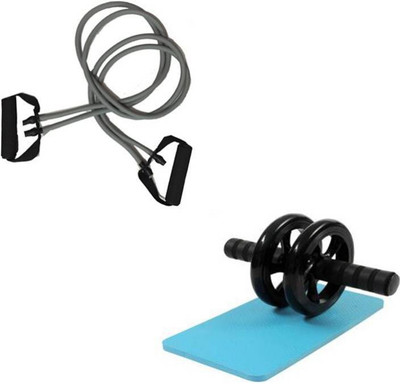RIGHTWAY BEST QUALITY TONING TUBE WITH AB WHEEL Resistance Tube(Black)