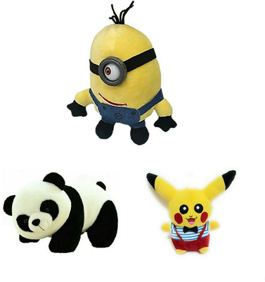soniya Enterprises panda-30cm and Pikachu-30cm and Minion - 20 cm(Multicolor)