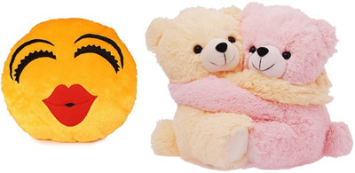 MTC Soft Kiss Smile Cushion (32cm)Combo With Couple Teddy (35cm) Stuffed Toy - 35 cm(Yellow)
MTC Soft Kiss Smile Cushion (32cm)Combo With Couple Teddy (35cm) Stuffed Toy - 35 cm(Yellow)