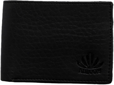 ABLOOM Men Black Canvas Wallet(6 Card Slots)