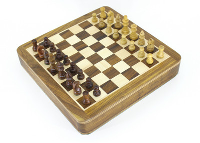 Vaibhav Art VA Wooden Magnetic Square Chess Board with A Tray Holding All Pieces Inside the Board (Size 10" x 10") Board Game
Vaibhav Art VA Wooden Magnetic Square Chess Board with A Tray Holding All Pieces Inside the Board (Size 10" x 10") Board Game