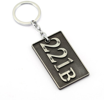 Techpro 221B sherlock Holmes Silver Key Chain(Multicolor)