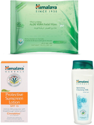 Himalaya Aloe Vera Facial Wipes, Refreshing & Cleansing Milk, Protective Suncreen Lotion(Set of 3)
Himalaya Aloe Vera Facial Wipes, Refreshing & Cleansing Milk, Protective Suncreen Lotion(Set of 3)