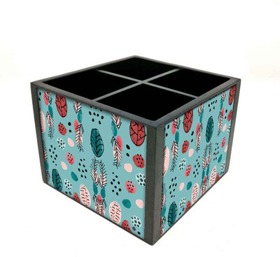 Nutcase 4 Compartments Wooden Remote Stand(Multicolor)