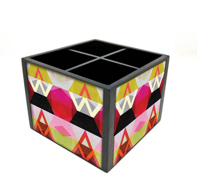 Nutcase 4 Compartments Wooden Remote Stand(Multicolor)