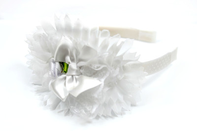 Suhaavi white Floral Baby Girls Hair Band(White)