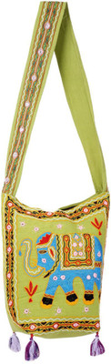 Rajrang Women Casual Green Cotton Sling Bag