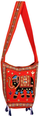 Rajrang Women Casual Red Cotton Sling Bag