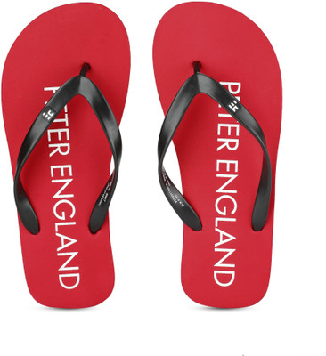 Peter England PE Slippers, Red