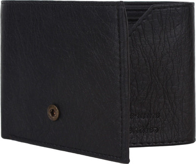 Vocabulary Men Black Canvas Wallet(10 Card Slots)