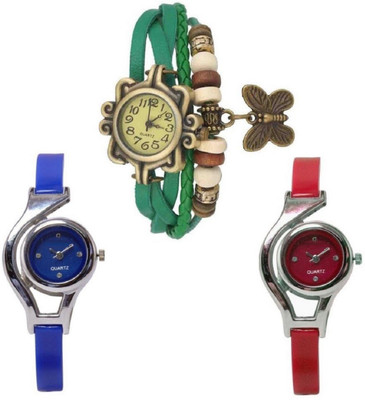 Freny Exim beautiful stylish attractive rakhi collection vintage green dori combo watch blue red pu belt women watch Bracelet watches Watch - For Girls
Freny Exim beautiful stylish attractive rakhi collection vintage green dori combo watch blue red pu belt women watch Bracelet watches Watch - For Girls