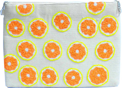 Amolika Casual Orange, Grey Clutch, Grey;orange