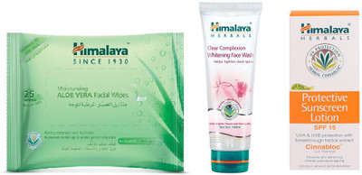 Himalaya Aloe Vera Facial Wipes, Clear Complexion Whitening Face Wash, Protective Suncreen Lotion(Set of 3)
Himalaya Aloe Vera Facial Wipes, Clear Complexion Whitening Face Wash, Protective Suncreen Lotion(Set of 3)