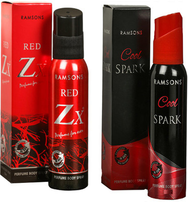 RAMSONS RED ZX PERFUME BODY SPRAY 120 ML+COOL SPARK PERFUME BODY SPRAY 120 ML Deodorant Spray - For Men & Women(120 ml)
RAMSONS RED ZX PERFUME BODY SPRAY 120 ML+COOL SPARK PERFUME BODY SPRAY 120 ML Deodorant Spray - For Men & Women(120 ml)