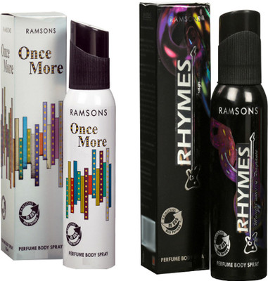 RAMSONS RHYTHM PERFUME BODY SPRAY 120 ML+ONCE MORE PERFUME BODY SPRAY 120 ML Deodorant Spray - For Men & Women(120 ml, Pack of 2)
RAMSONS RHYTHM PERFUME BODY SPRAY 120 ML+ONCE MORE PERFUME BODY SPRAY 120 ML Deodorant Spray - For Men & Women(120 ml, Pack of 2)