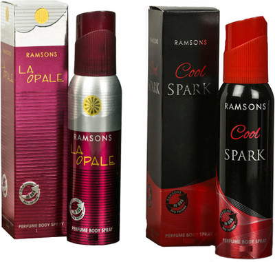 RAMSONS COOL SPARK PERFUME BODY SPRAY 120 ML+LA OPALE PERFUME BODY SPRAY 120 ML Deodorant Spray - For Men & Women(120 ml, Pack of 2)
RAMSONS COOL SPARK PERFUME BODY SPRAY 120 ML+LA OPALE PERFUME BODY SPRAY 120 ML Deodorant Spray - For Men & Women(120 ml, Pack of 2)