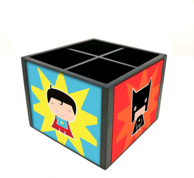 Nutcase 4 Compartments Wooden Remote Stand(Multicolor)
