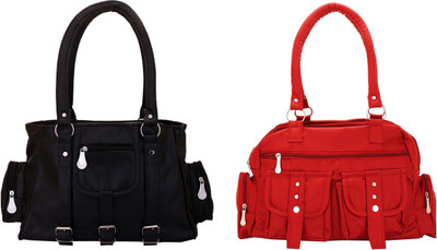Lady bar Shoulder Bag(Pink, Black), Black;pink